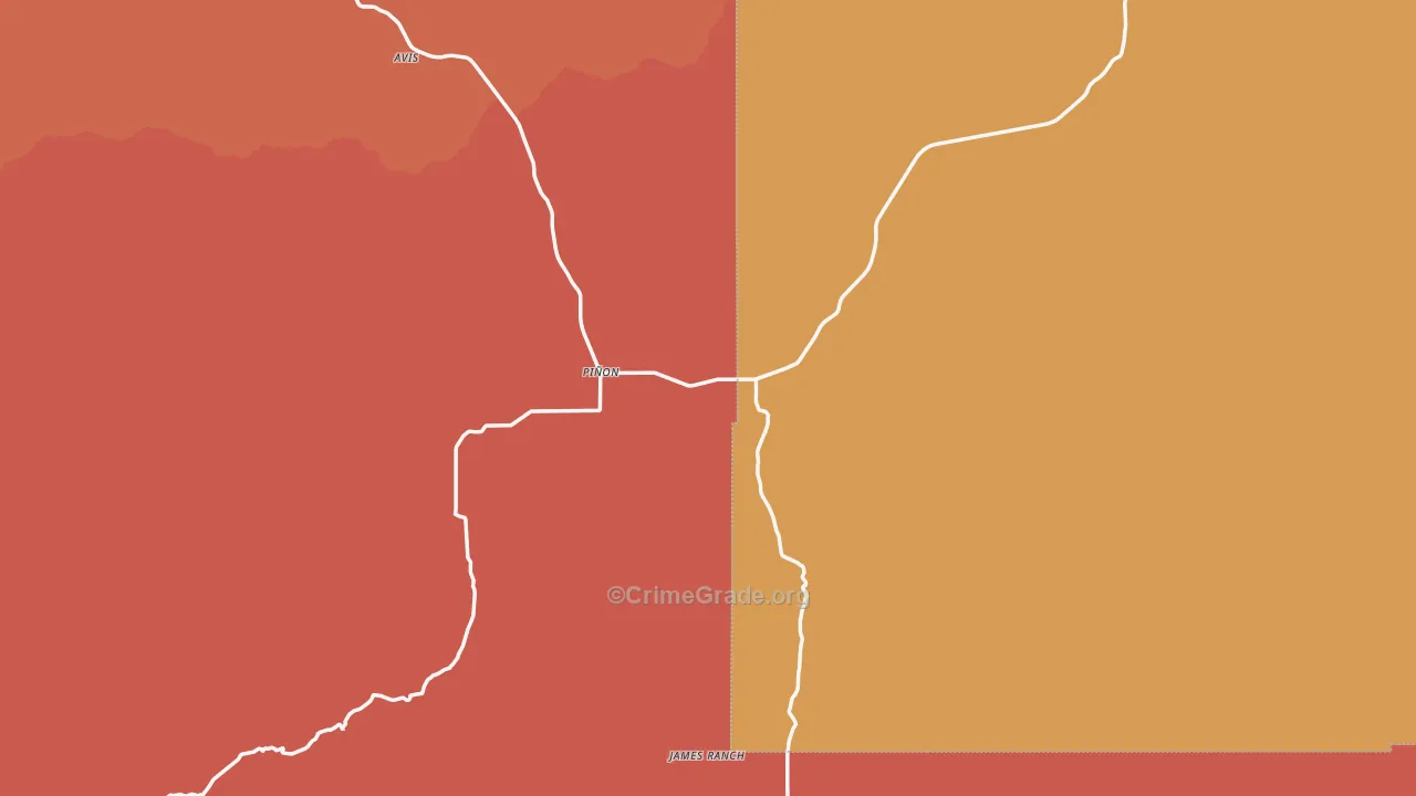 Pinon, NM Map of Drug-Related Crime Rates