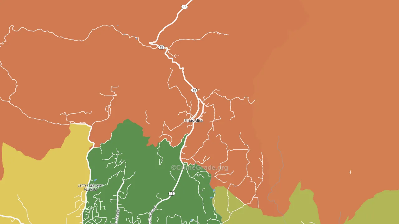 Pinos Altos, NM Map of Drug-Related Crime Rates