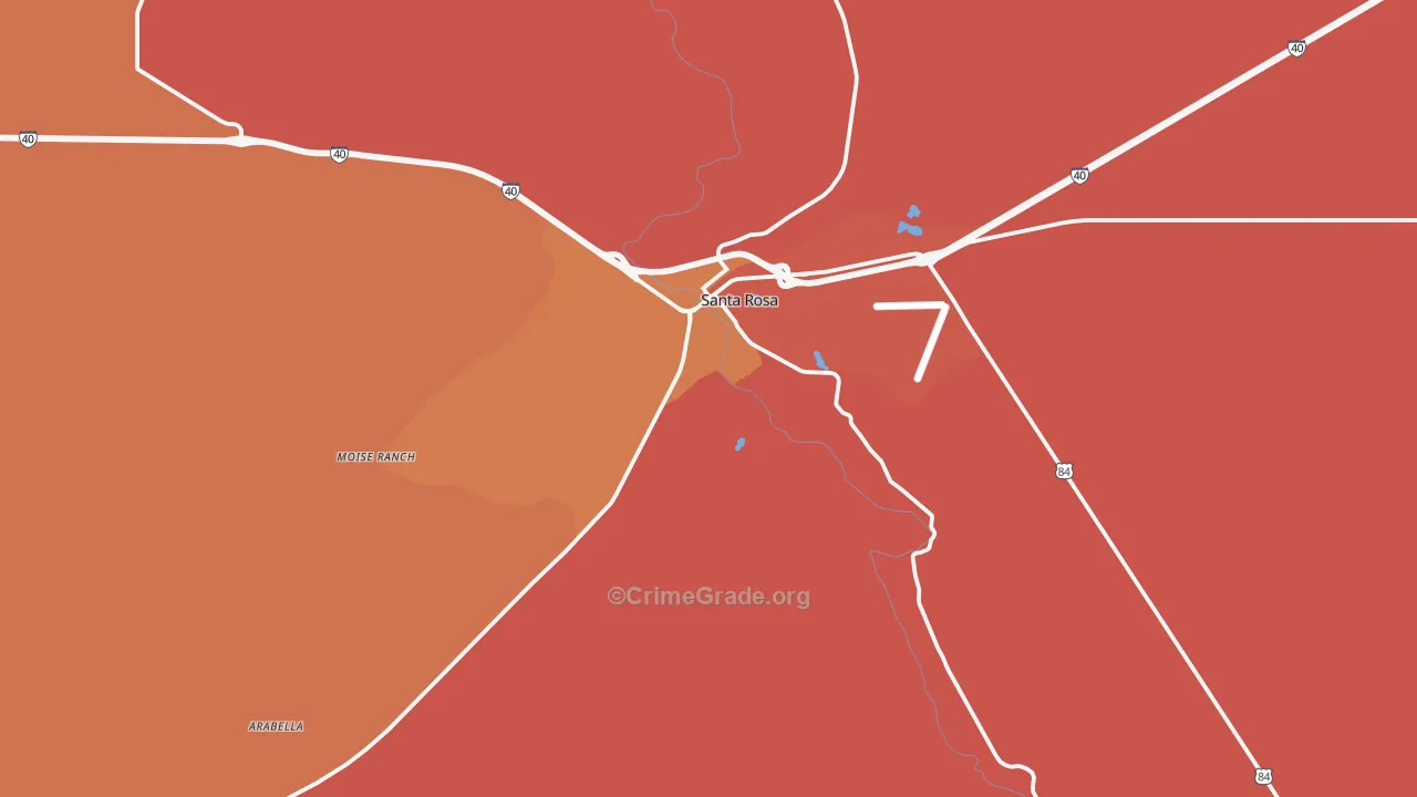 Pintada, NM Map of Drug-Related Crime Rates