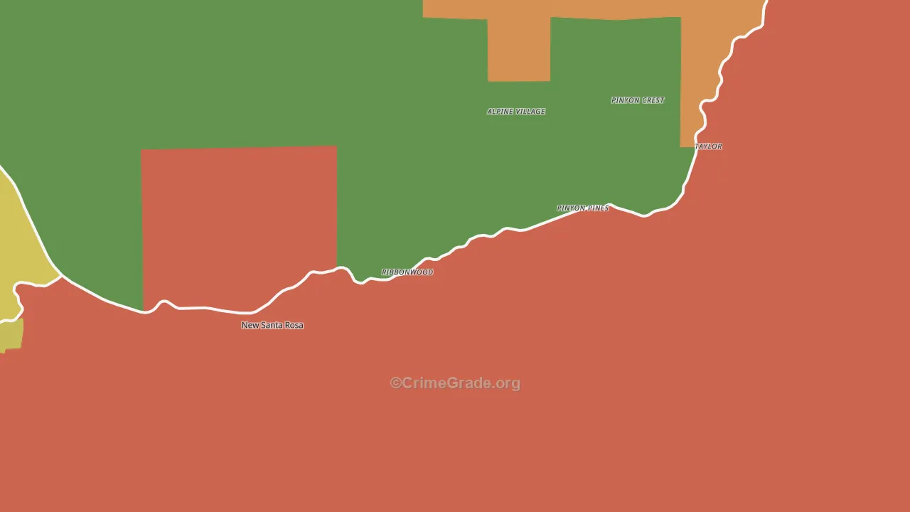 Pinyon Pines, CA Map of Drug-Related Crime Rates