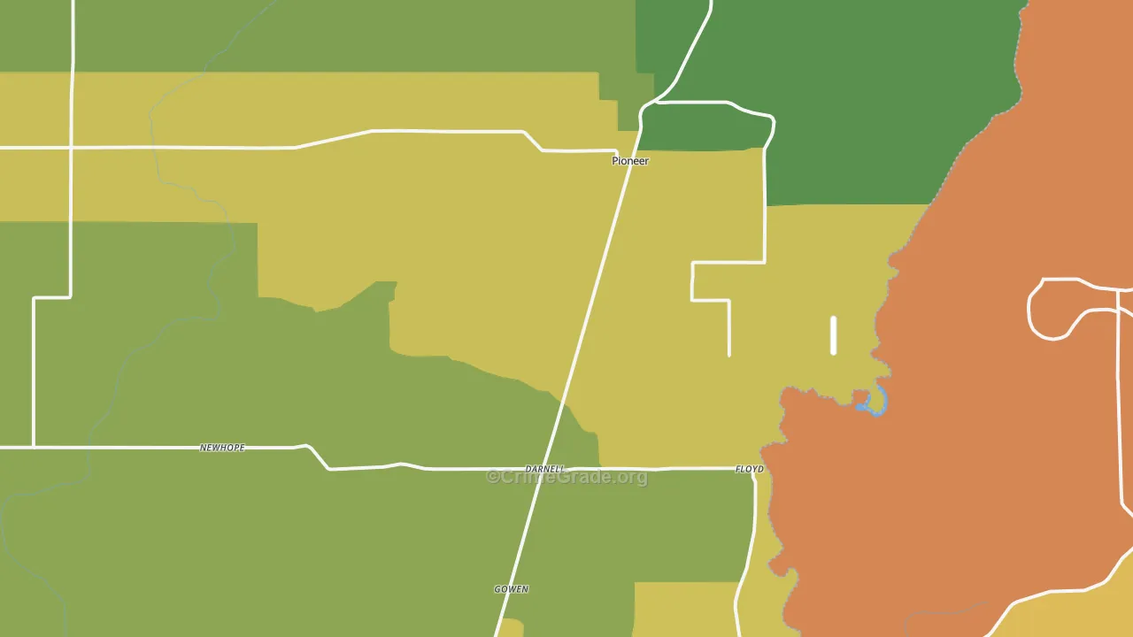 Pioneer, LA Map of Drug-Related Crime Rates
