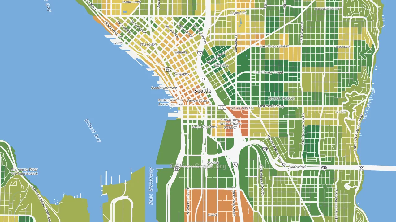 Pioneer Square, Seattle, WA Map of Drug-Related Crime Rates