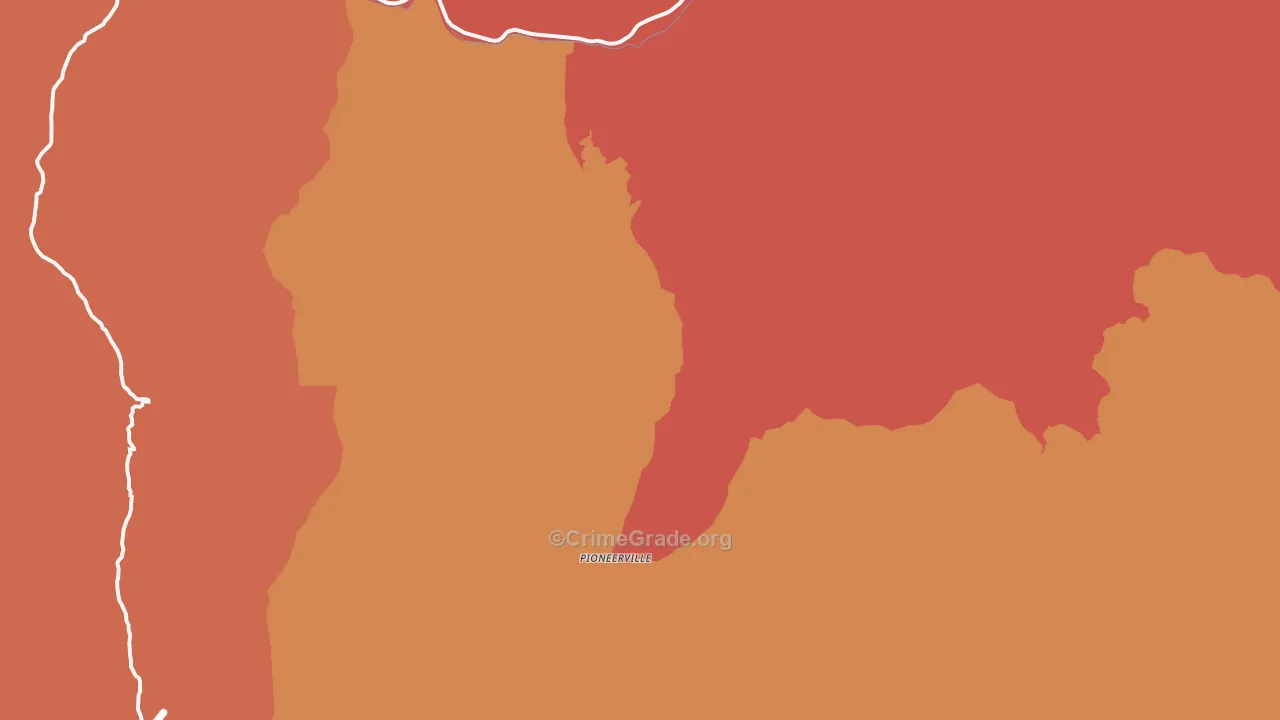 Pioneerville, ID Map of Drug-Related Crime Rates