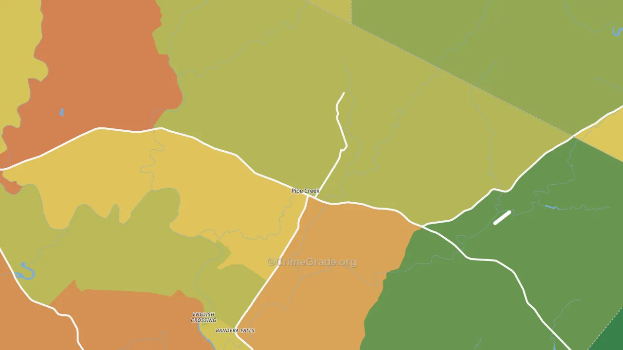 Pipe Creek, TX Map of Drug-Related Crime Rates