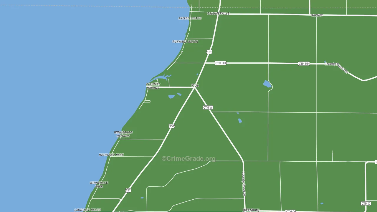 Pipe, WI Map of Drug-Related Crime Rates