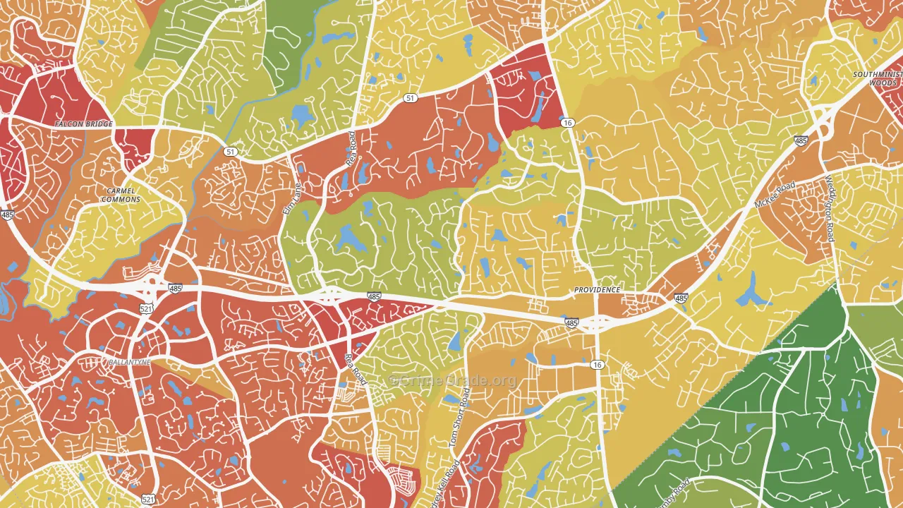 Piper Glen Estates, Charlotte, NC Map of Drug-Related Crime Rates
