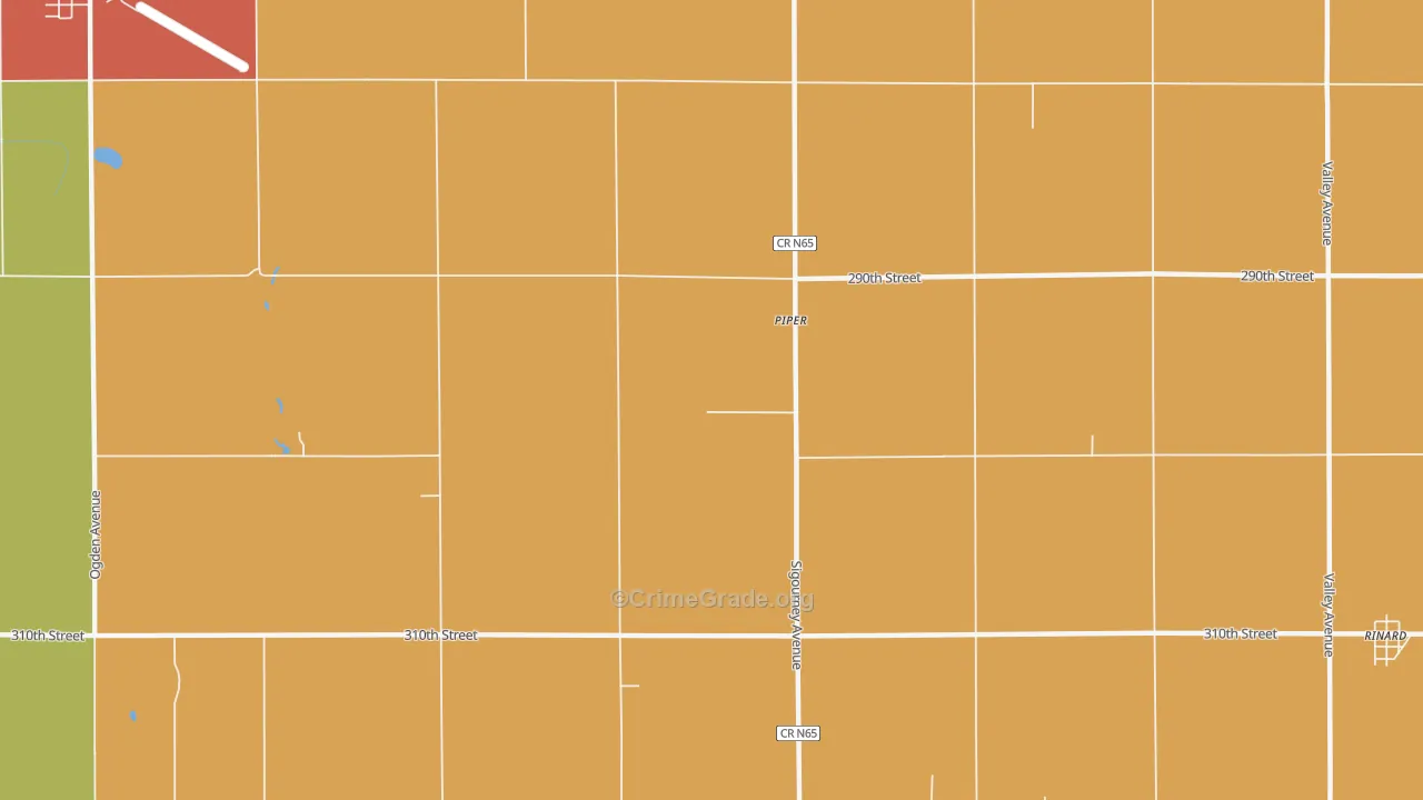 Piper, IA Map of Drug-Related Crime Rates