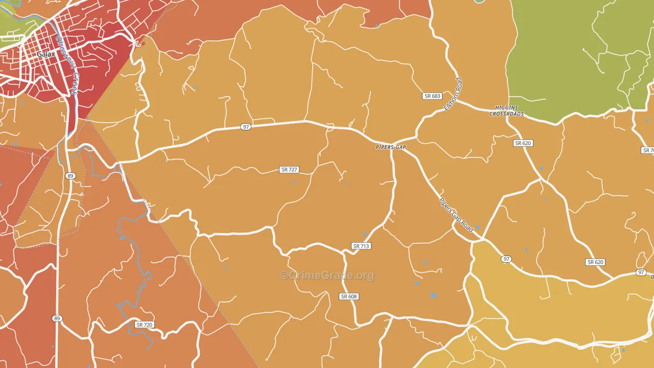 Pipers Gap, VA Map of Drug-Related Crime Rates