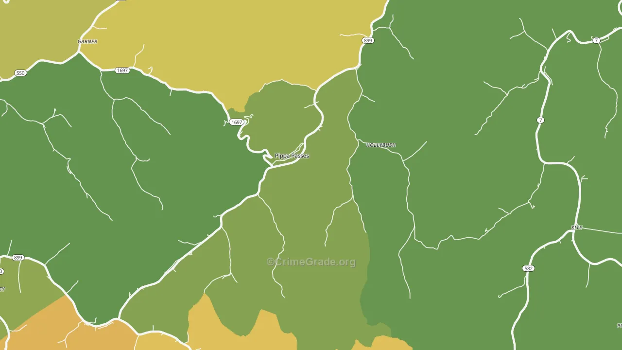 Pippa Passes, KY Map of Drug-Related Crime Rates