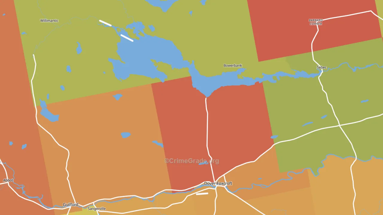 Piscataquis County, ME Map of Drug-Related Crime Rates