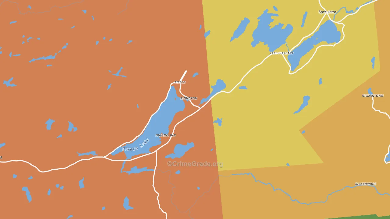 Piseco, NY Map of Drug-Related Crime Rates