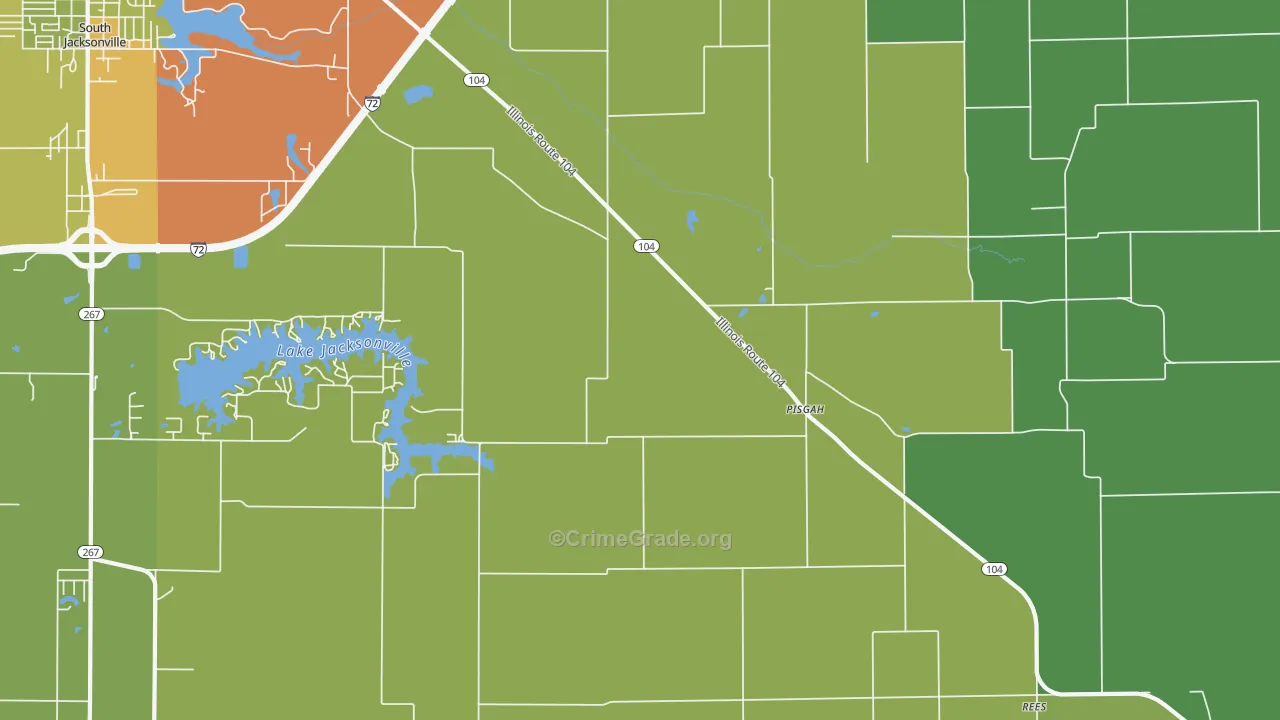 Pisgah, IL Map of Drug-Related Crime Rates