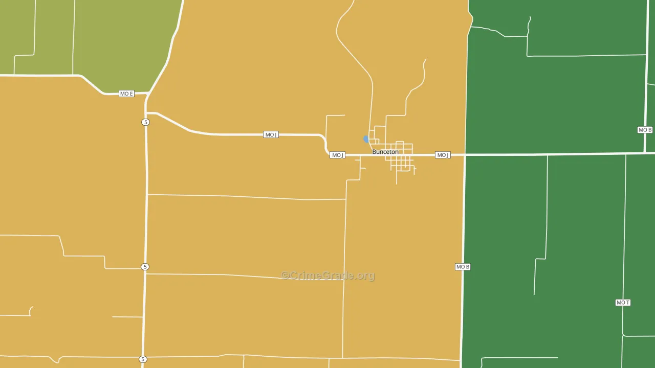 Pisgah, MO Map of Drug-Related Crime Rates