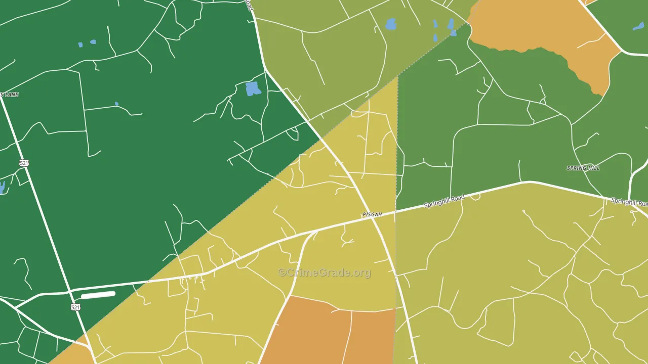 Pisgah, SC Map of Drug-Related Crime Rates