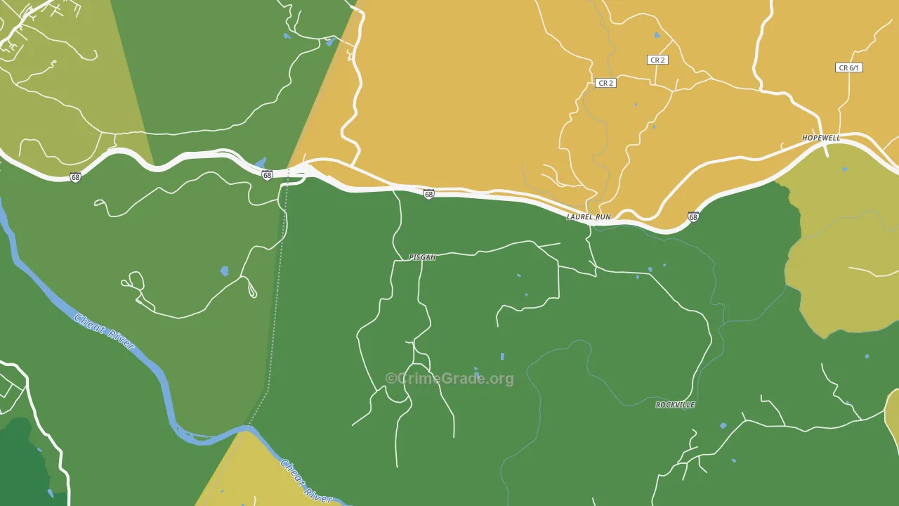Pisgah, WV Map of Drug-Related Crime Rates