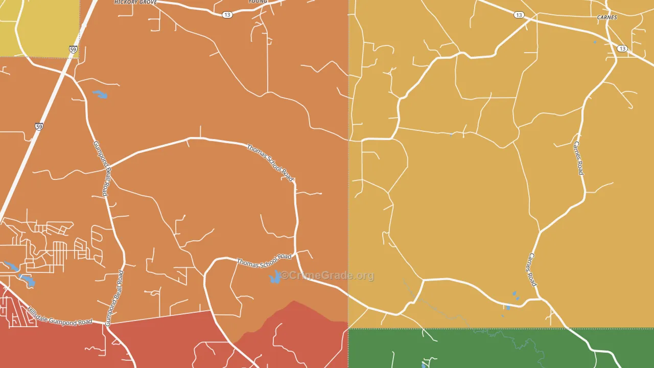 Pistol Ridge, MS Map of Drug-Related Crime Rates