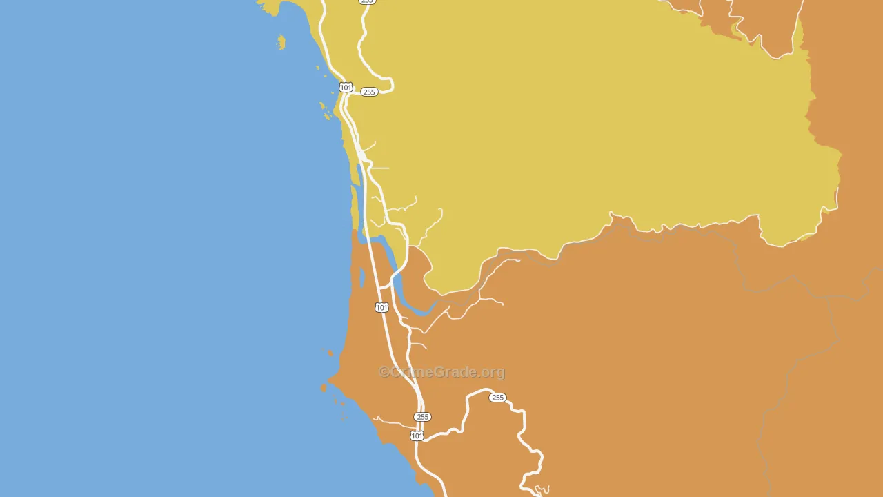 Pistol River, OR Map of Drug-Related Crime Rates