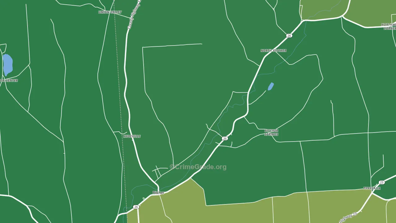 Pitcher, NY Map of Drug-Related Crime Rates