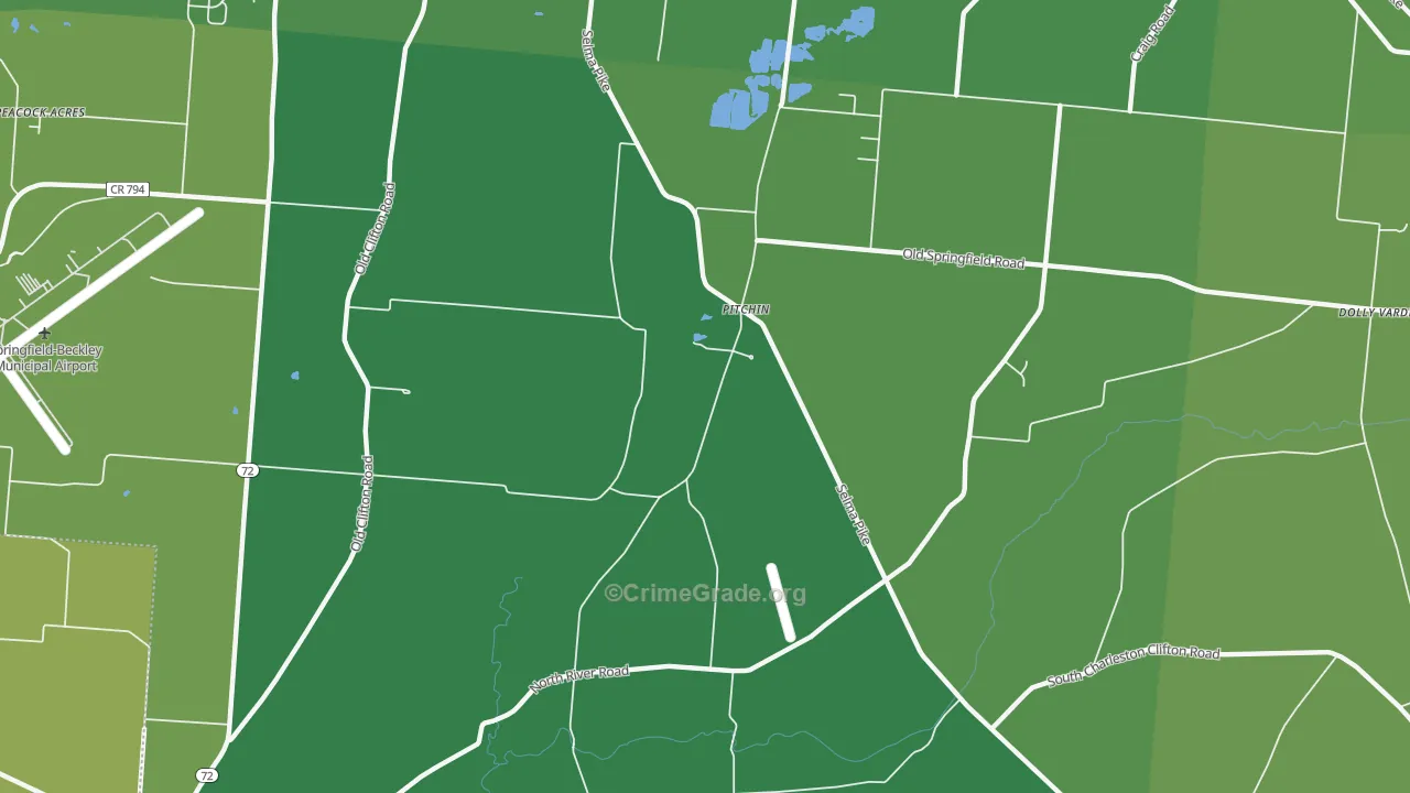 Pitchin, OH Map of Drug-Related Crime Rates