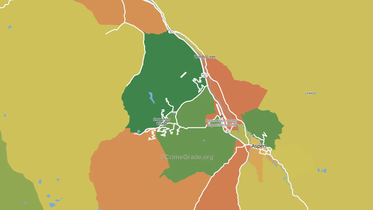 Pitkin County, CO Map of Drug-Related Crime Rates