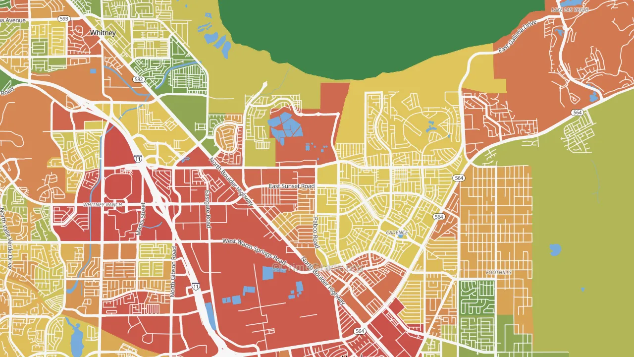 Pittman, Henderson, NV Map of Drug-Related Crime Rates