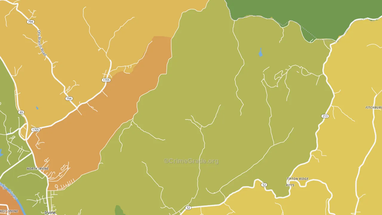Pitts, KY Map of Drug-Related Crime Rates