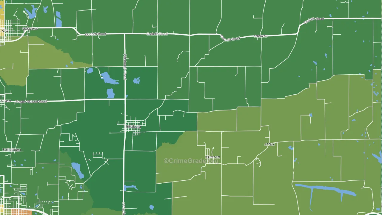 Pittsburg, IL Map of Drug-Related Crime Rates