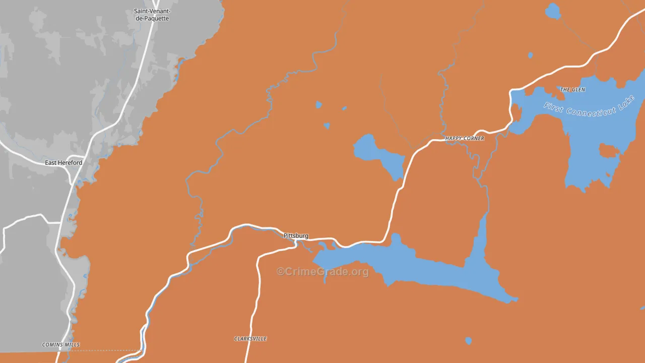 Pittsburg, NH Map of Drug-Related Crime Rates