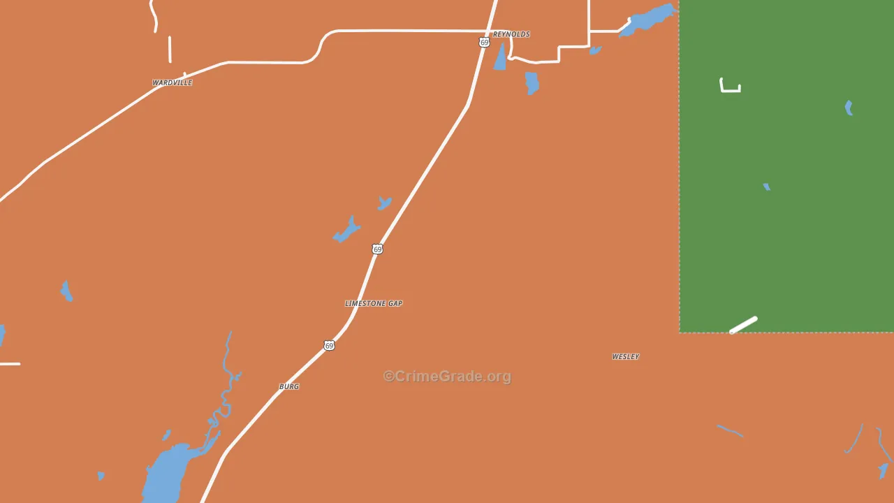 Pittsburg, OK Map of Drug-Related Crime Rates