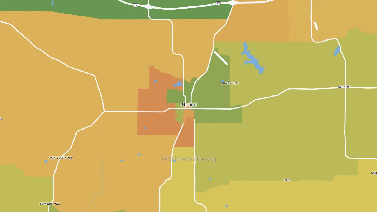 Pittsfield, IL Map of Drug-Related Crime Rates