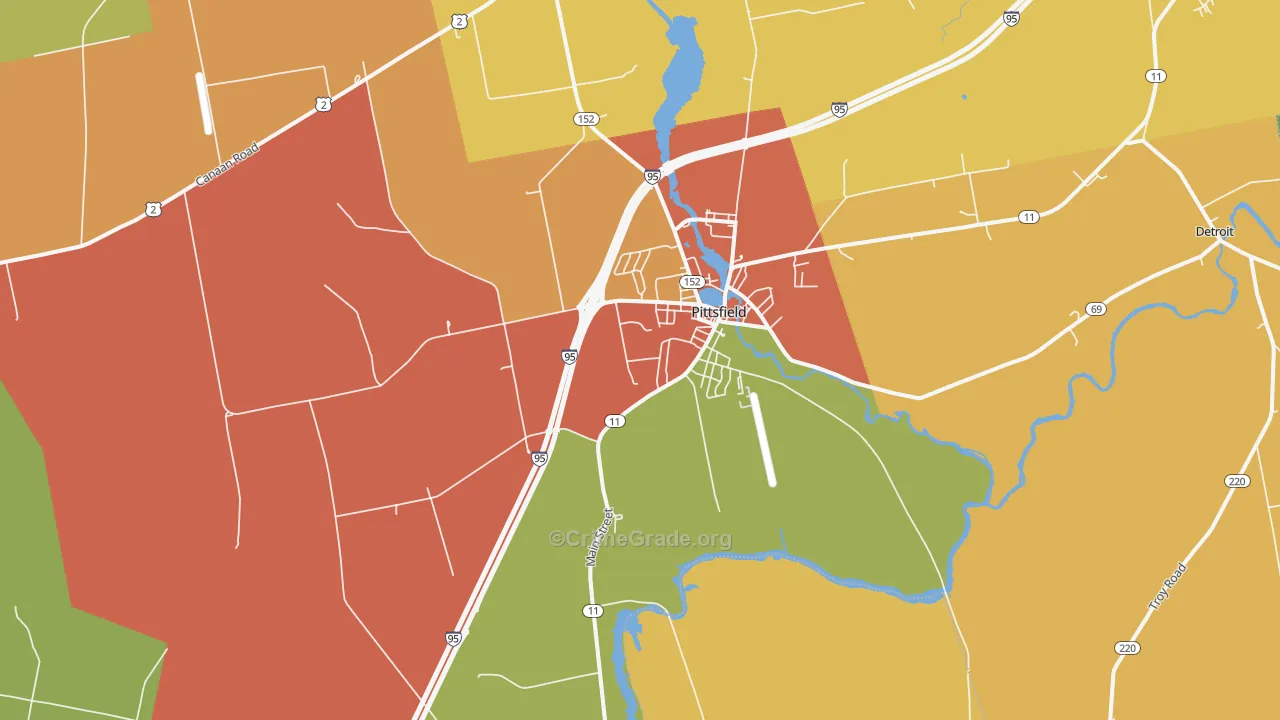 Pittsfield, ME Map of Drug-Related Crime Rates