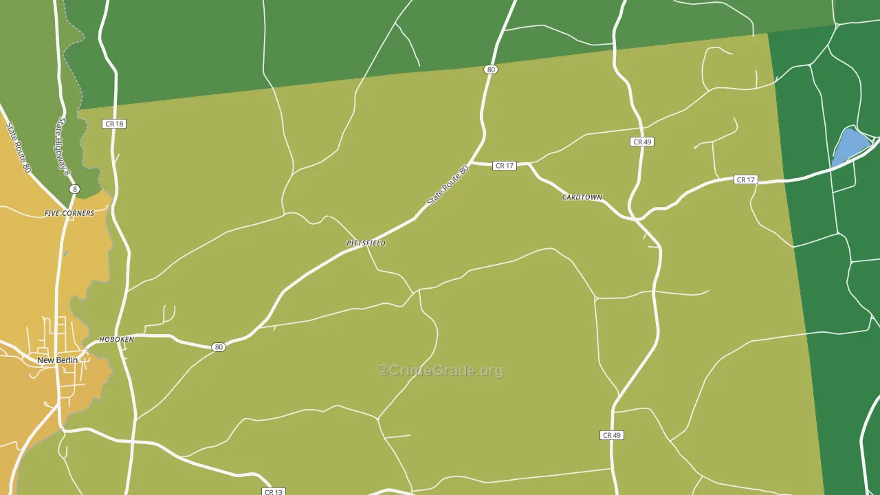 Pittsfield, NY Map of Drug-Related Crime Rates
