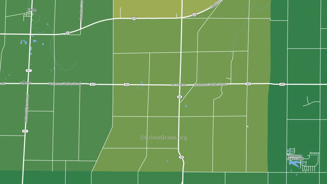 Pittsfield, OH Map of Drug-Related Crime Rates