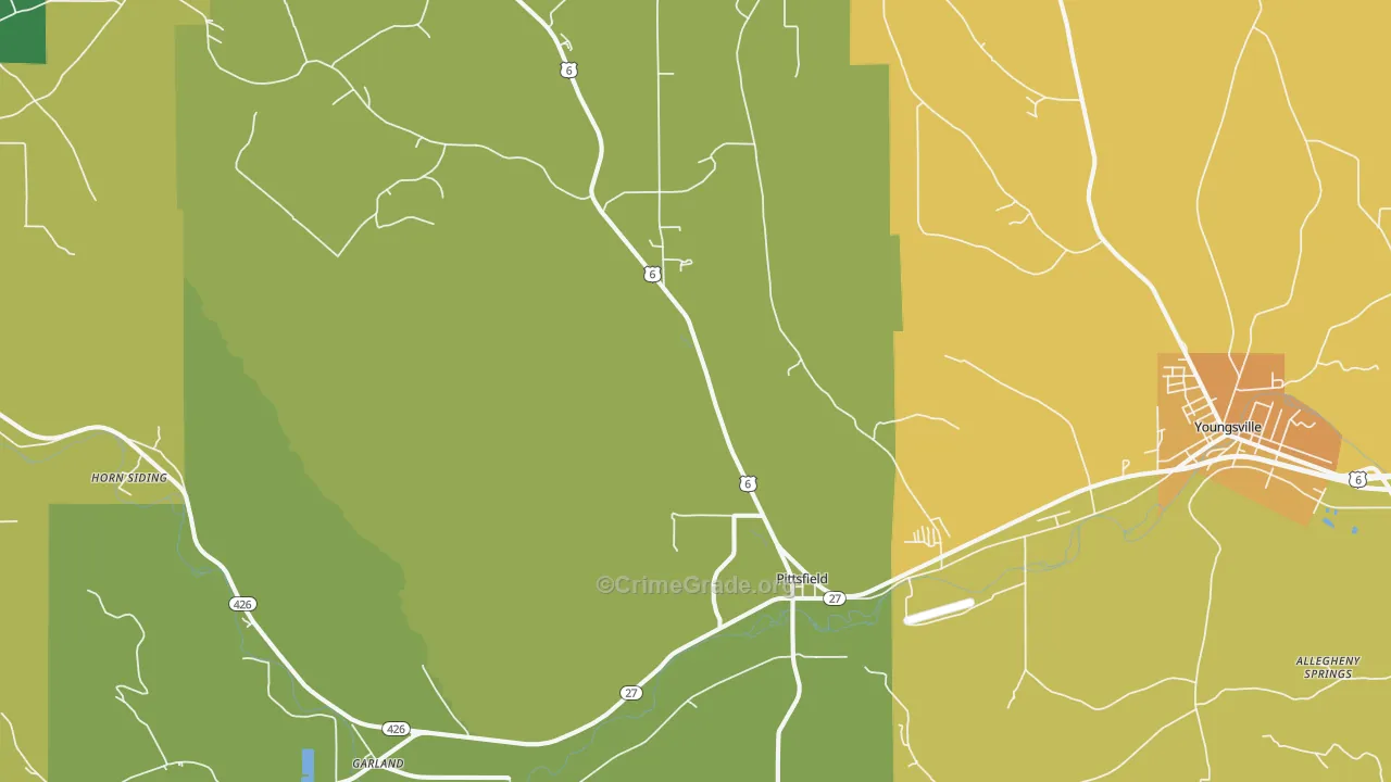 Pittsfield, PA Map of Drug-Related Crime Rates