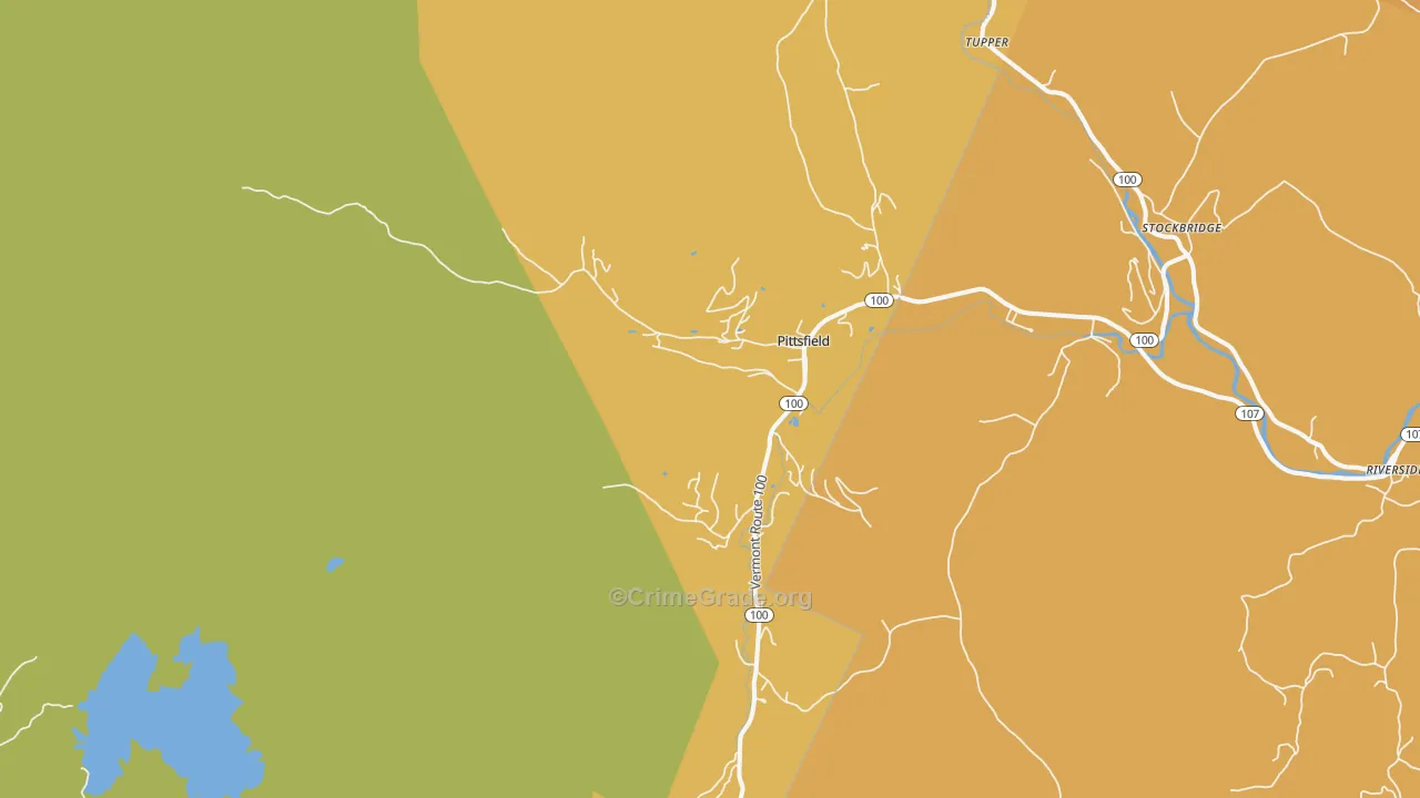 Pittsfield, VT Map of Drug-Related Crime Rates