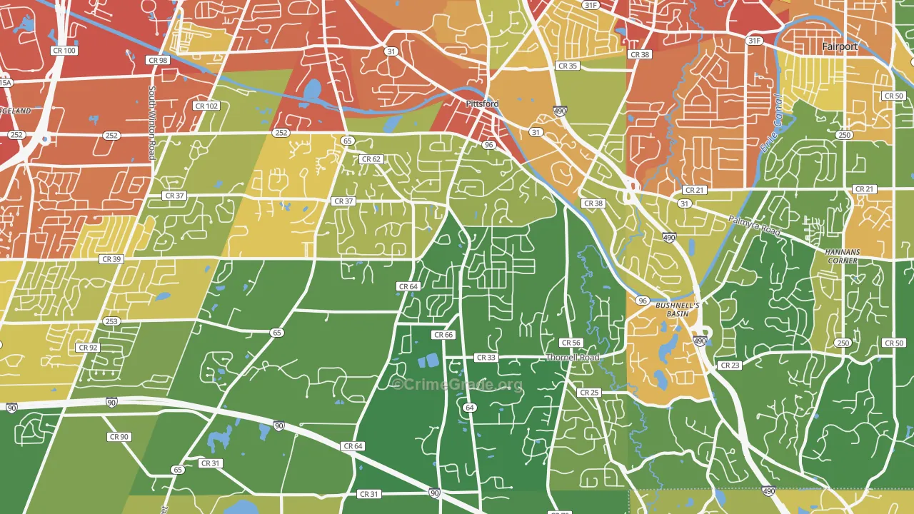 Pittsford, NY Map of Drug-Related Crime Rates