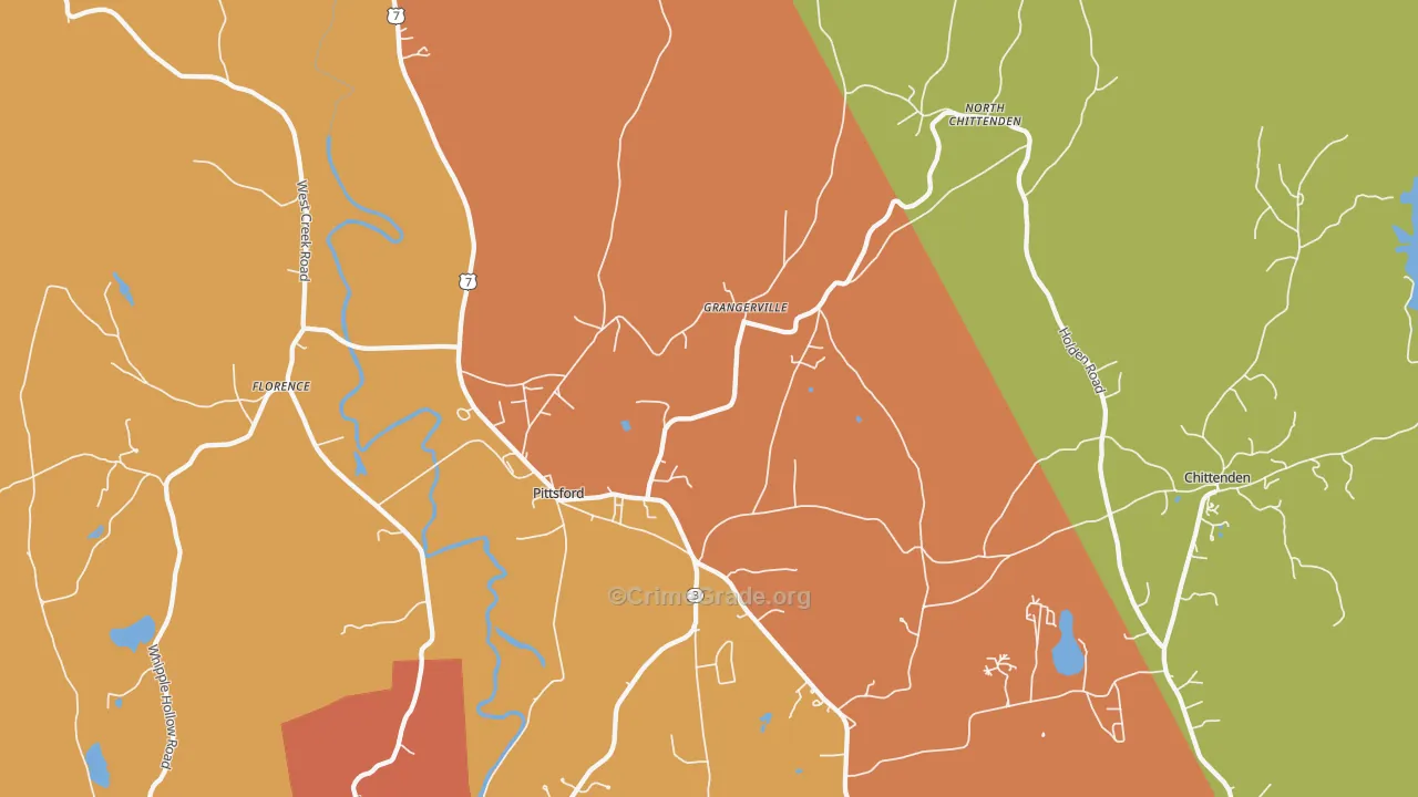 Pittsford, VT Map of Drug-Related Crime Rates