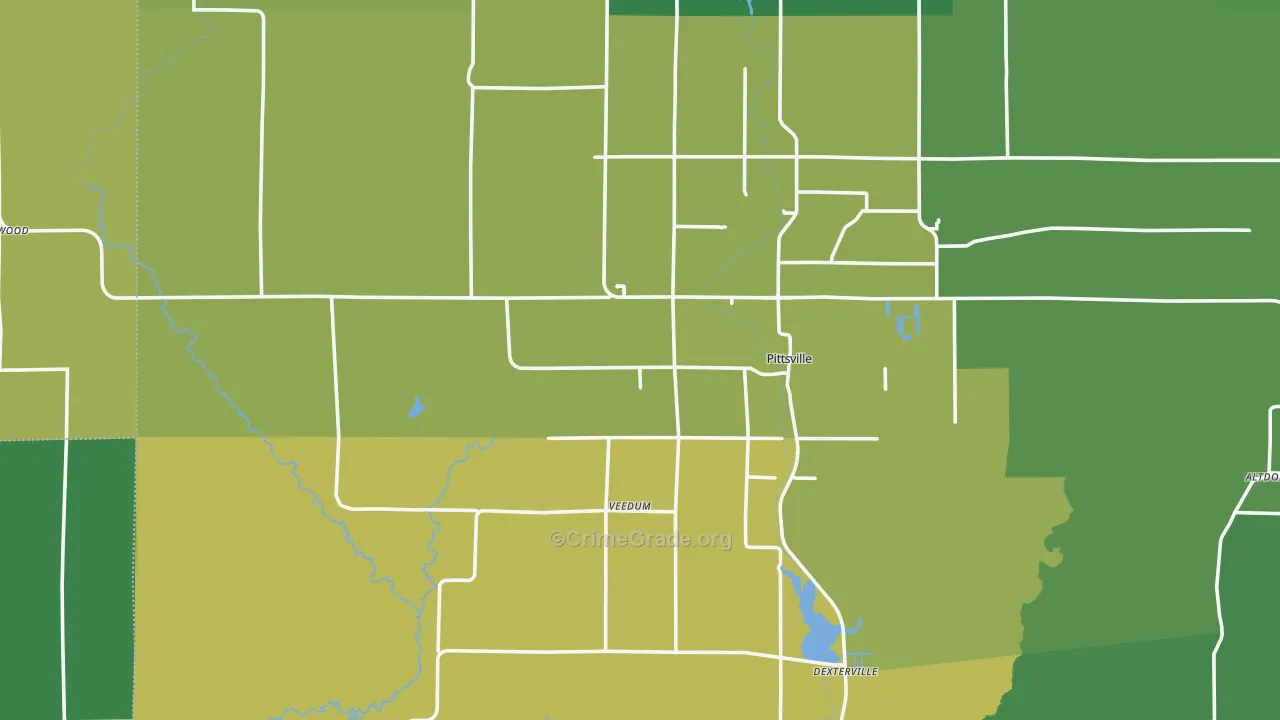 Pittsville, WI Map of Drug-Related Crime Rates