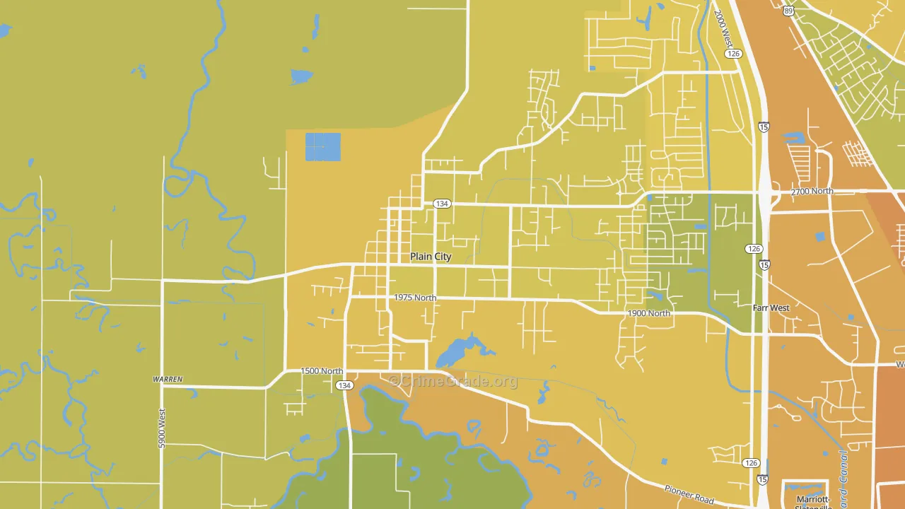 Plain City, UT Map of Drug-Related Crime Rates
