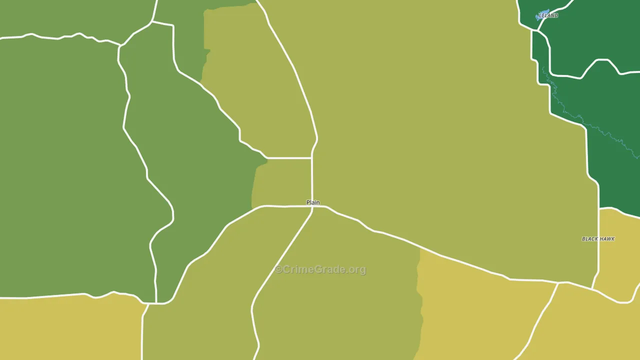 Plain, WI Map of Drug-Related Crime Rates