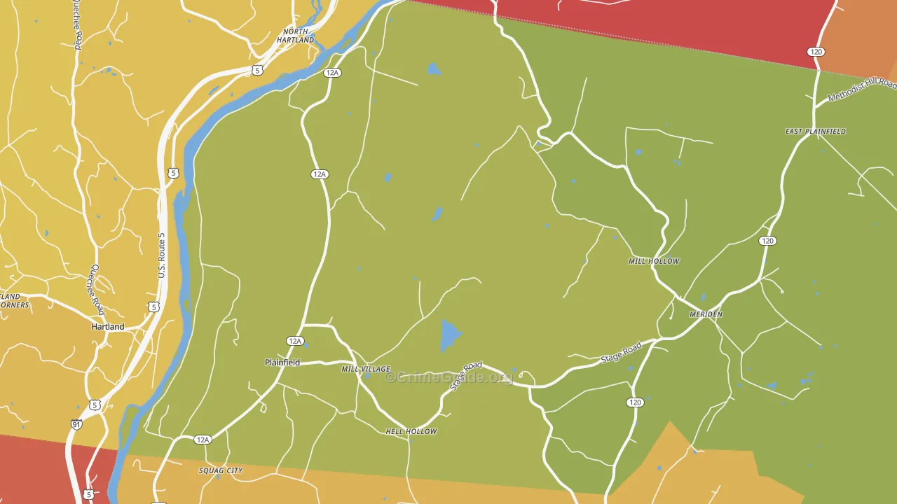 Plainfield, NH Map of Drug-Related Crime Rates