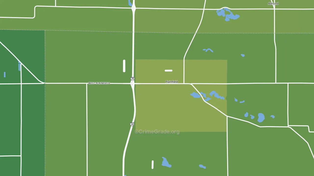 Plainfield, WI Map of Drug-Related Crime Rates
