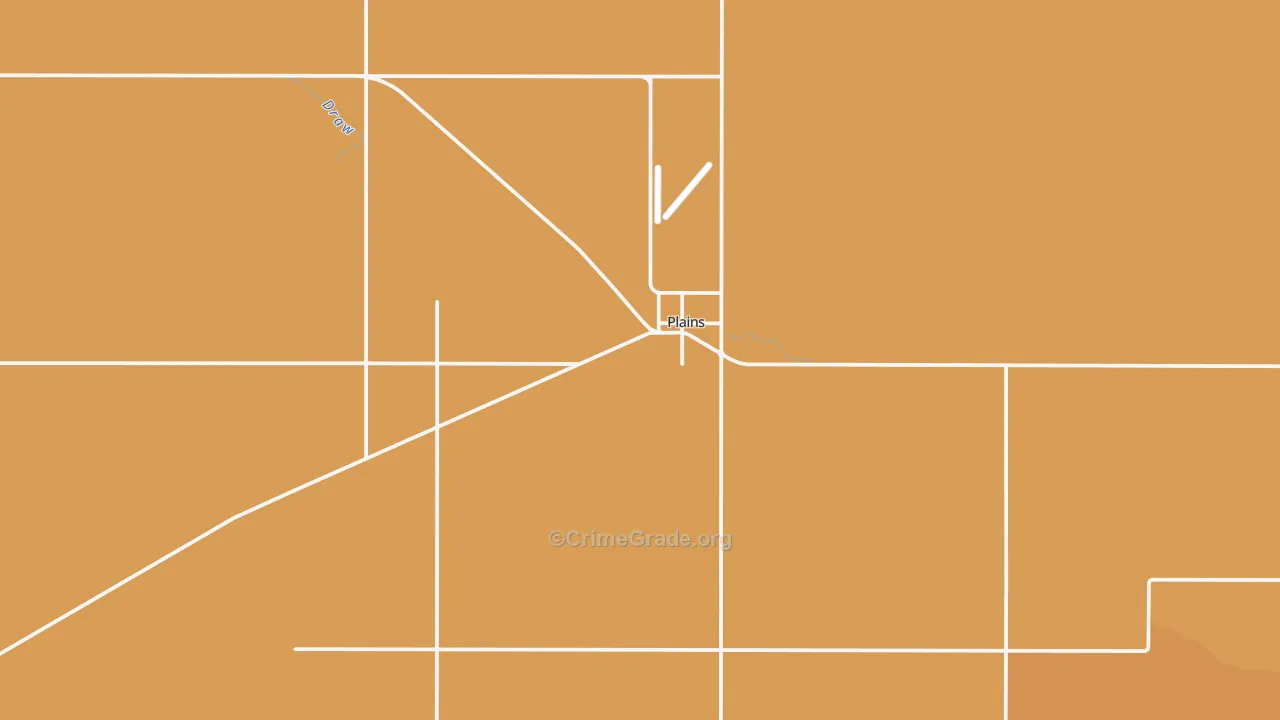 Plains, TX Map of Drug-Related Crime Rates