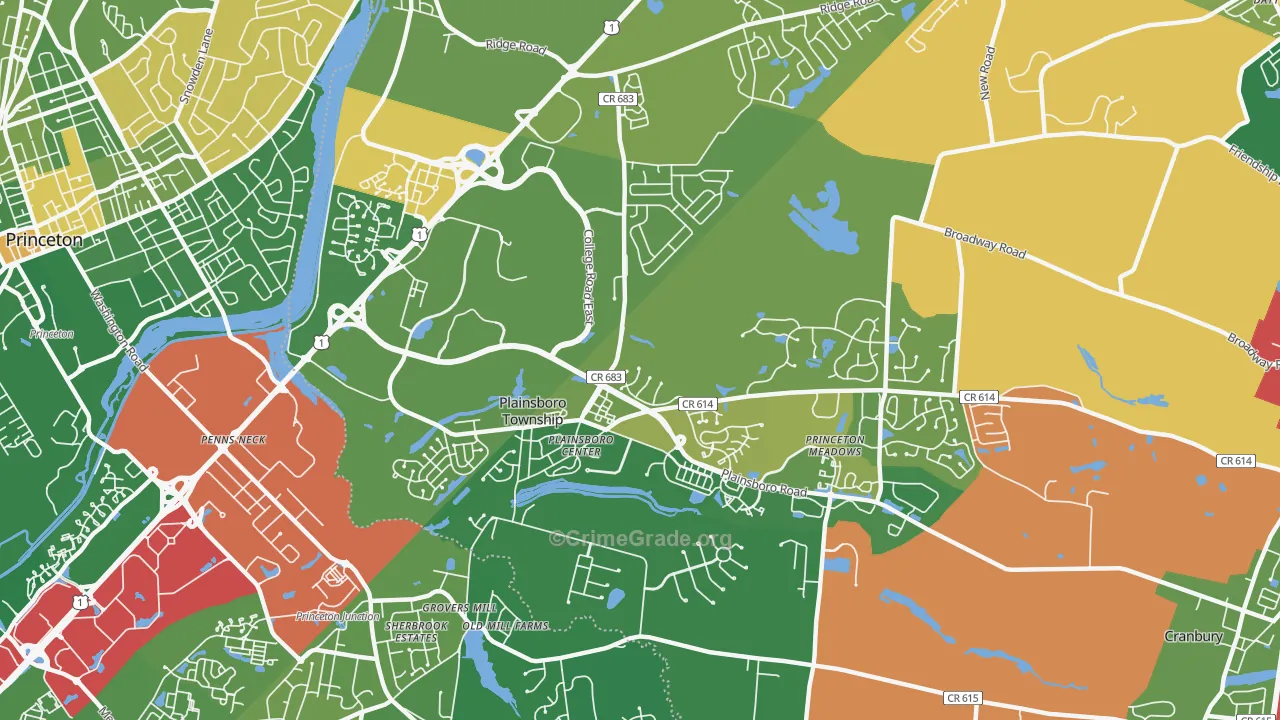 Plainsboro, NJ Map of Drug-Related Crime Rates