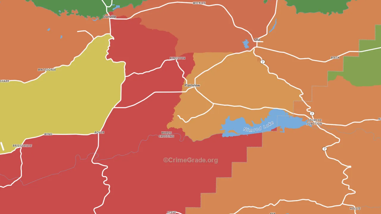 Plainview, AR Map of Drug-Related Crime Rates