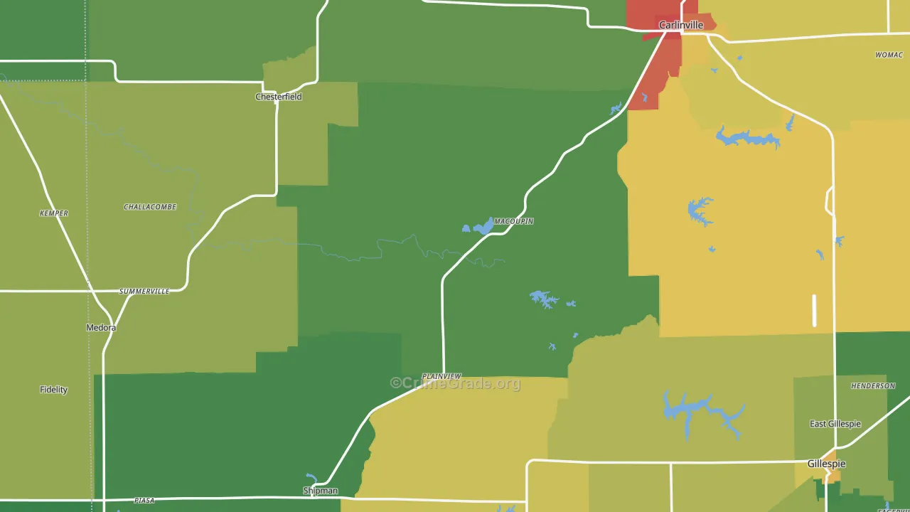 Plainview, IL Map of Drug-Related Crime Rates