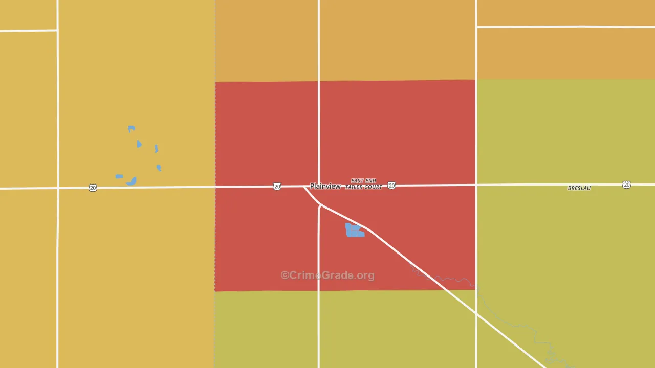 Plainview, NE Map of Drug-Related Crime Rates