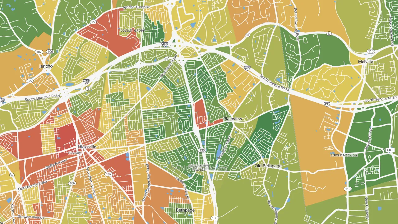 Plainview, NY Map of Drug-Related Crime Rates