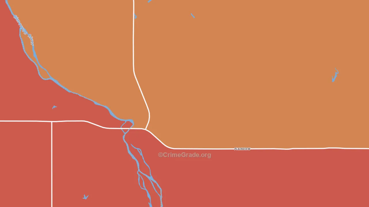 Plainview, OK Map of Drug-Related Crime Rates