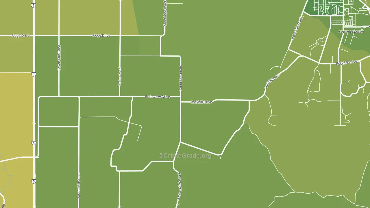 Plainview, OR Map of Drug-Related Crime Rates